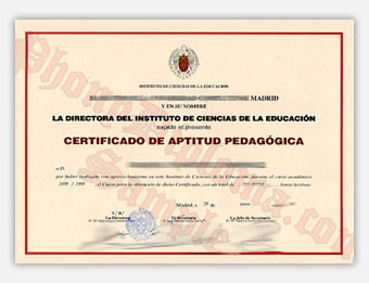 El Rector De La Universidad Complutense Madrid - Fake Diploma Sample from Spain